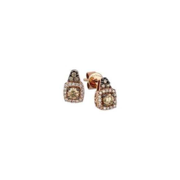 Le Vian Chocolatier Diamond Halo Stud Earrings - Picture 2 of 10